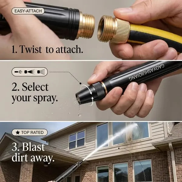 ✨Heavy Duty Adjustable Twist Hose Nozzle Jet Sweeper Nozzle